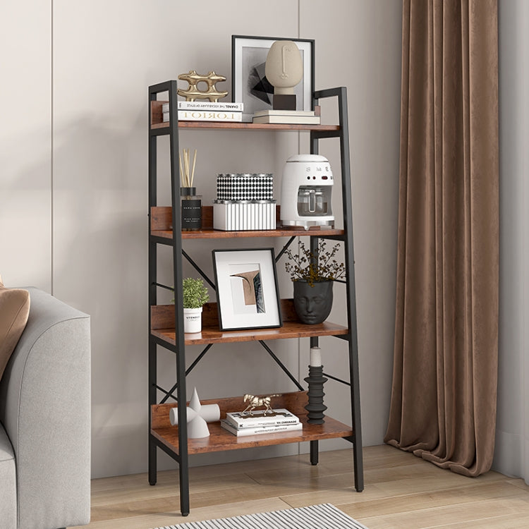 [US Warehouse] H Ladder 4-Tier MDF Bookshelf, Size: 50.39 x 23.62 x 13.58 inch