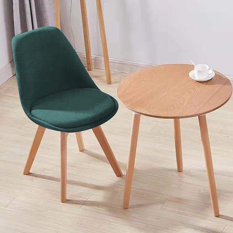 [EU Warehouse] 2 PCS Tulip Flannel Retro Design Wooden Chair Kitchen Dining Chair Office Chair, Size: 49 x 51 x 60 cm(Dark Green)
