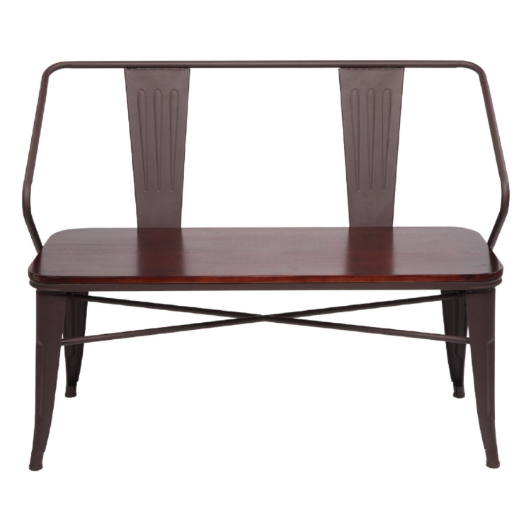 [US Warehouse] 45 inch Iron And Wood Combined Industrial Wind Bench