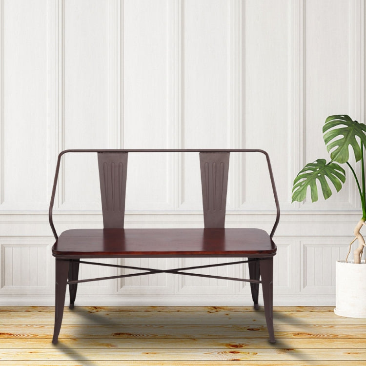 [US Warehouse] 45 inch Iron And Wood Combined Industrial Wind Bench