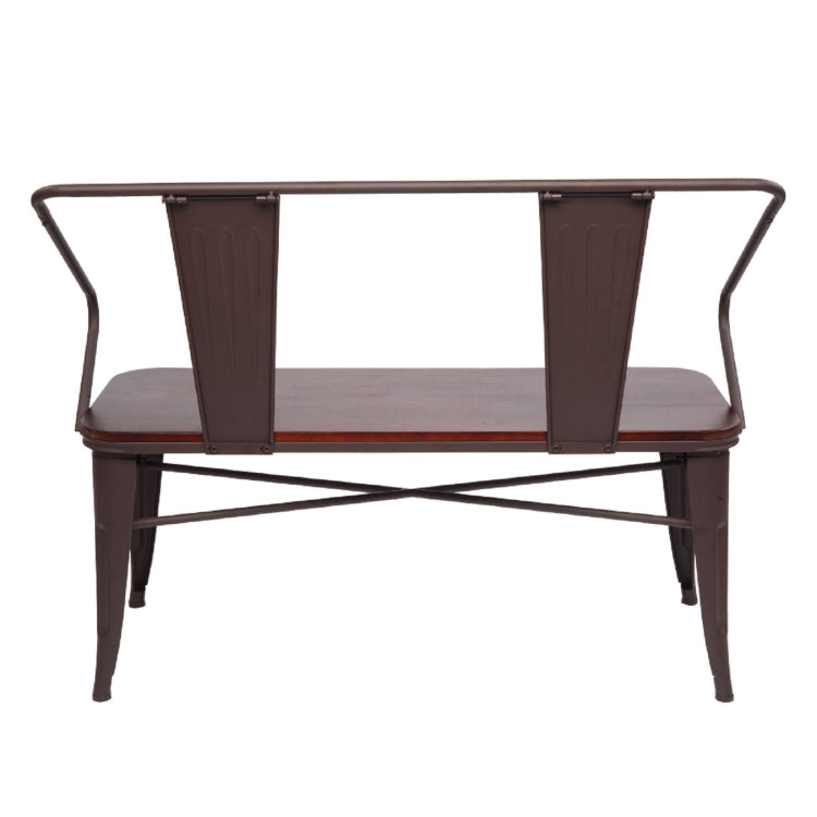 [US Warehouse] 45 inch Iron And Wood Combined Industrial Wind Bench