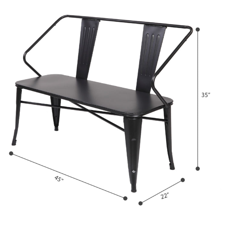 [US Warehouse] 45 inch Pure Iron Industrial Wind Bench