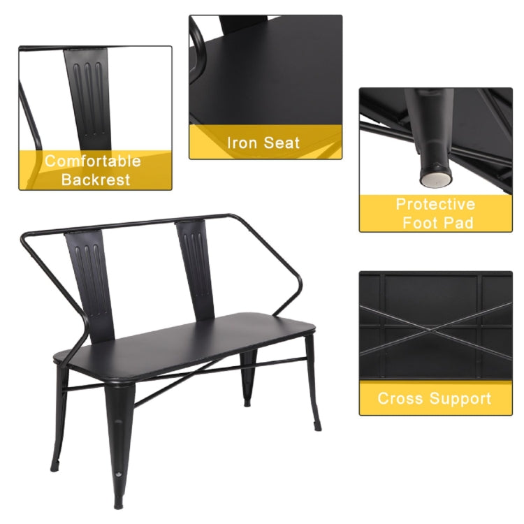 [US Warehouse] 45 inch Pure Iron Industrial Wind Bench