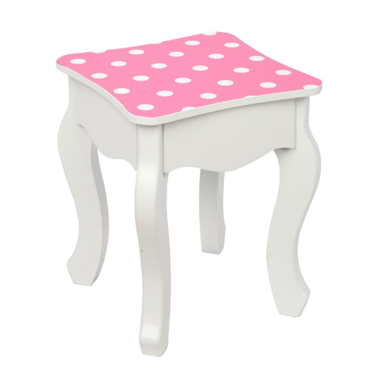 [US Warehouse] Children Dressing Table with Tri-fold Mirror Single-drawing Curved Feet