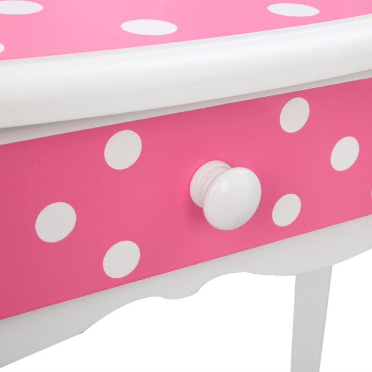 [US Warehouse] Children Dressing Table with Tri-fold Mirror Single-drawing Curved Feet