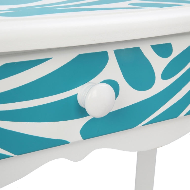 [US Warehouse] Children Dressing Table with Tri-fold Mirror Single-drawing Curved Feet