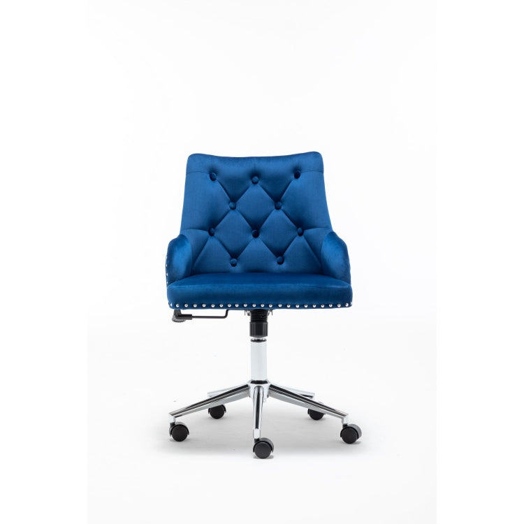 [US Warehouse] Home High Back Office Chairs with Backrest & Wheels & Can Rotate 360 Degrees(Blue)