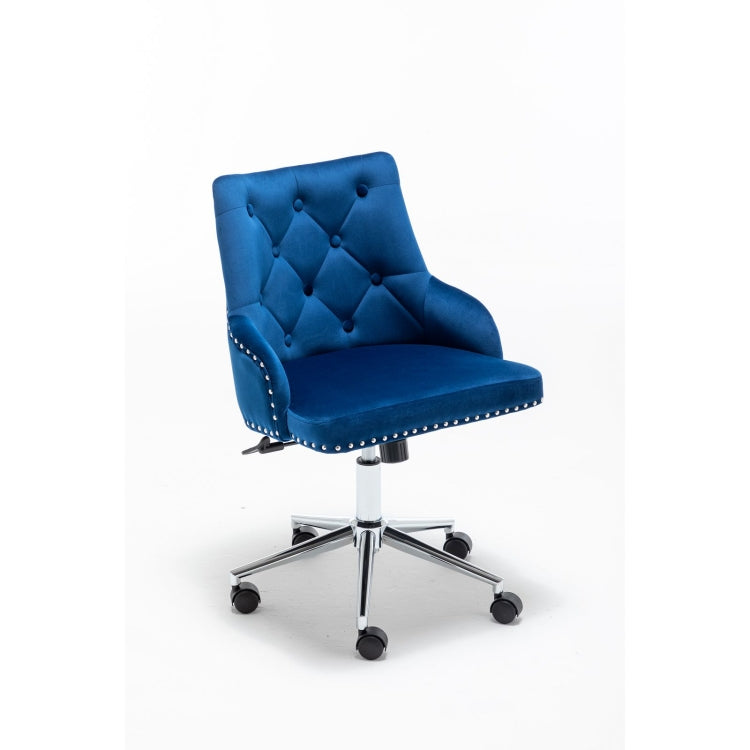 [US Warehouse] Home High Back Office Chairs with Backrest & Wheels & Can Rotate 360 Degrees(Blue)