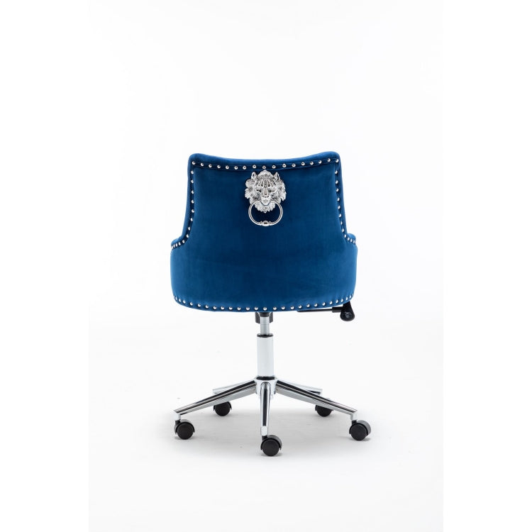 [US Warehouse] Home High Back Office Chairs with Backrest & Wheels & Can Rotate 360 Degrees(Blue)