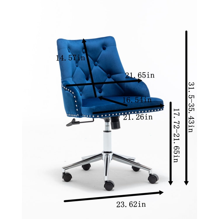 [US Warehouse] Home High Back Office Chairs with Backrest & Wheels & Can Rotate 360 Degrees(Blue)