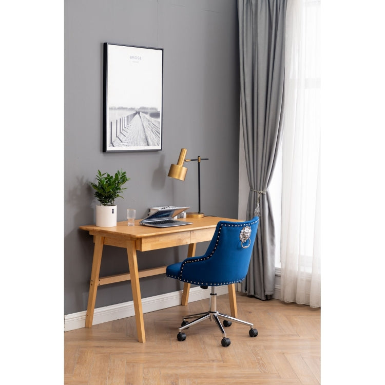 [US Warehouse] Home High Back Office Chairs with Backrest & Wheels & Can Rotate 360 Degrees(Blue)