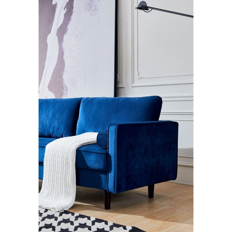 [US Warehouse] Mid-Century Modern Velvet fabric Bench Sectional Couch Sofa, Size: 75.6x31.5x32.7 inch