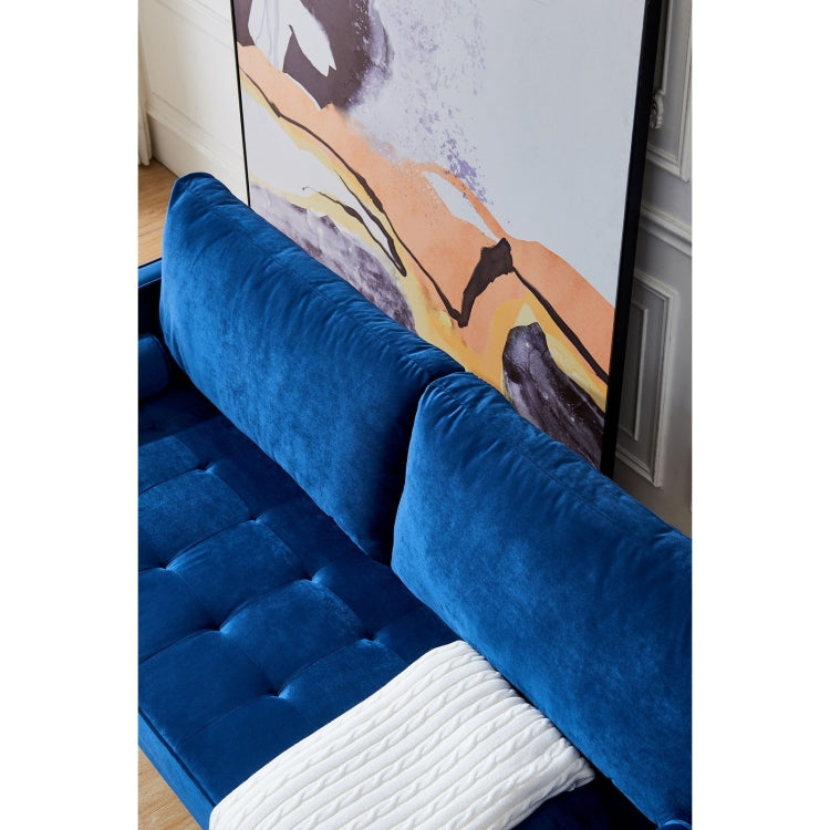 [US Warehouse] Mid-Century Modern Velvet fabric Bench Sectional Couch Sofa, Size: 75.6x31.5x32.7 inch