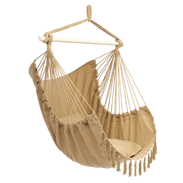 [US Warehouse] Tassel Plus Pillow Hanging Chairs, Size: 1.5x1.2m(Coffee)