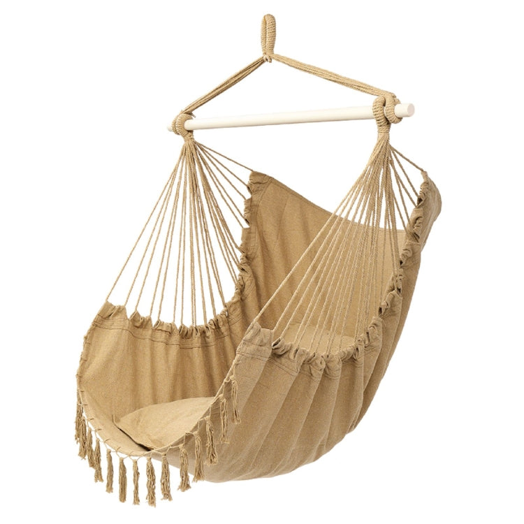 [US Warehouse] Tassel Plus Pillow Hanging Chairs, Size: 1.5x1.2m(Coffee)