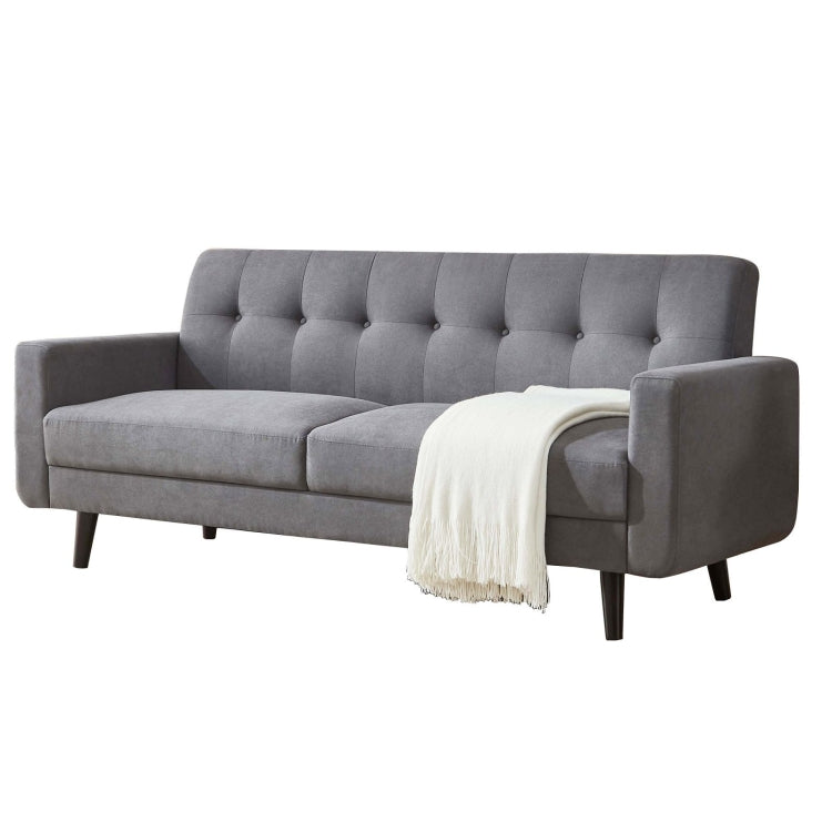 [US Warehouse] Mid-Century Modern Fabric Double Sofa, Size: 79x30x33 inch