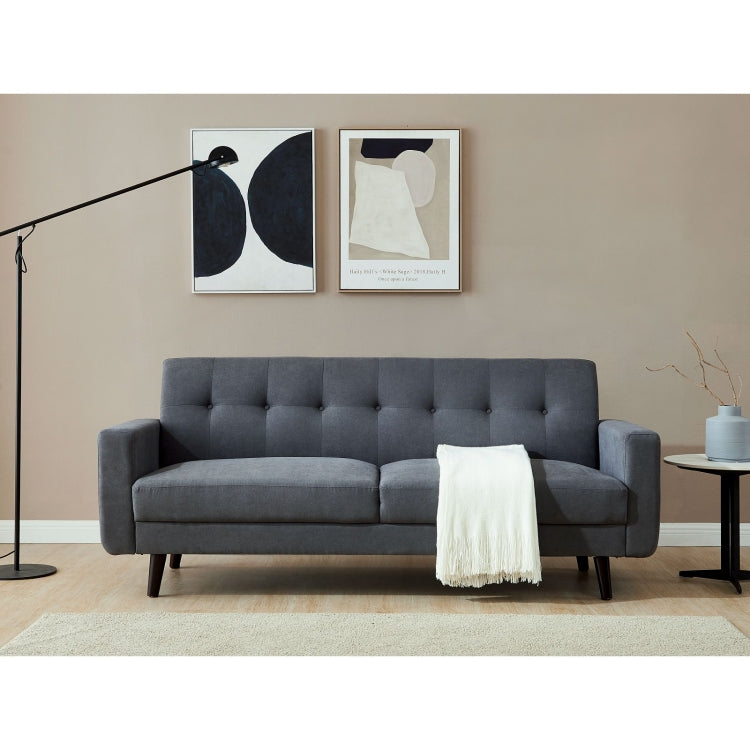 [US Warehouse] Mid-Century Modern Fabric Double Sofa, Size: 79x30x33 inch