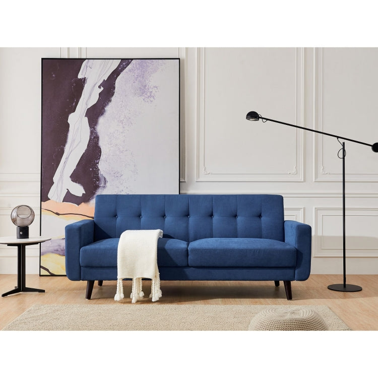 [US Warehouse] Mid-Century Modern Fabric Double Sofa, Size: 79x30x33 inch