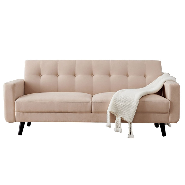 [US Warehouse] Mid-Century Modern Fabric Double Sofa, Size: 79x30x33 inch