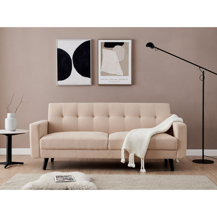[US Warehouse] Mid-Century Modern Fabric Double Sofa, Size: 79x30x33 inch