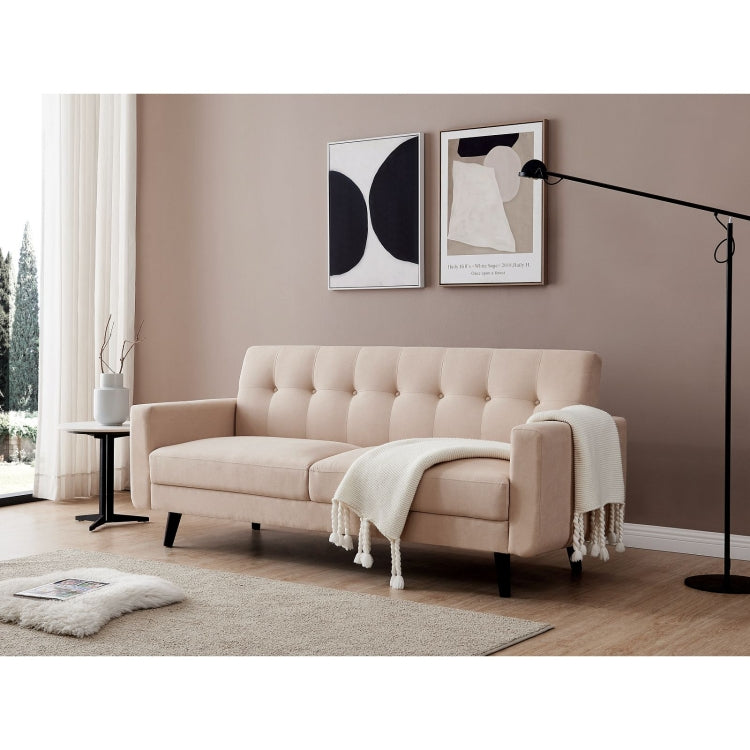 [US Warehouse] Mid-Century Modern Fabric Double Sofa, Size: 79x30x33 inch