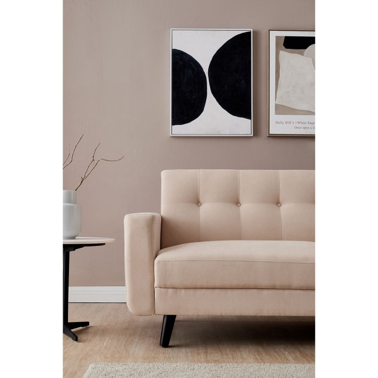 [US Warehouse] Mid-Century Modern Fabric Double Sofa, Size: 79x30x33 inch