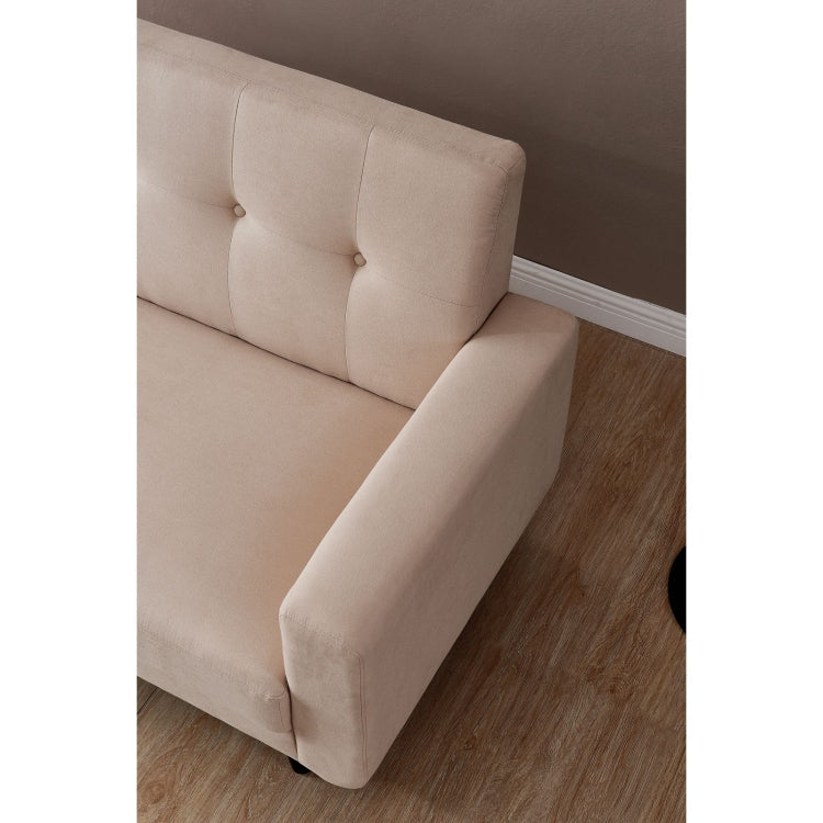 [US Warehouse] Mid-Century Modern Fabric Double Sofa, Size: 79x30x33 inch