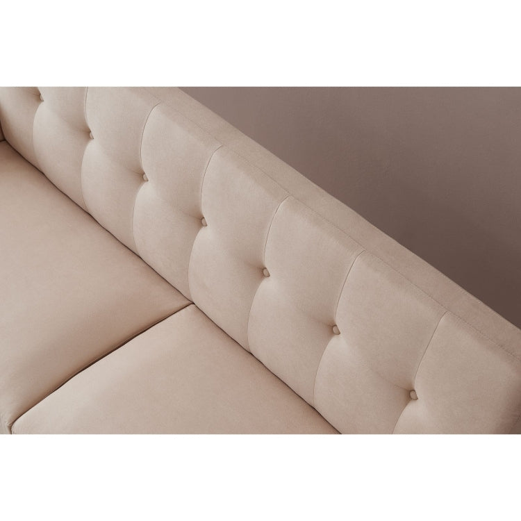 [US Warehouse] Mid-Century Modern Fabric Double Sofa, Size: 79x30x33 inch