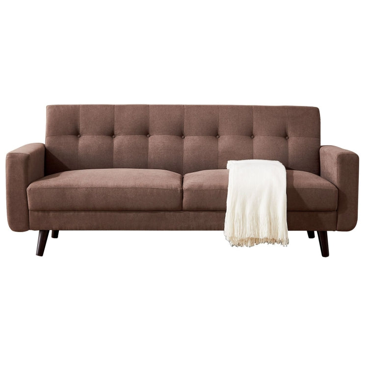 [US Warehouse] Mid-Century Modern Fabric Double Sofa, Size: 79x30x33 inch