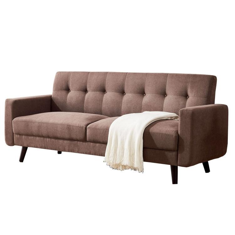 [US Warehouse] Mid-Century Modern Fabric Double Sofa, Size: 79x30x33 inch