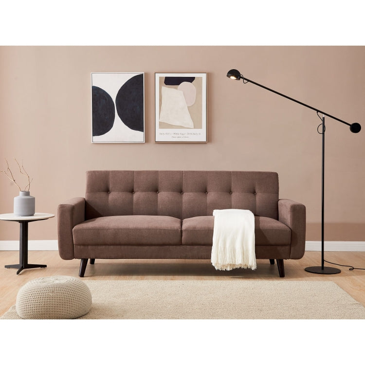 [US Warehouse] Mid-Century Modern Fabric Double Sofa, Size: 79x30x33 inch