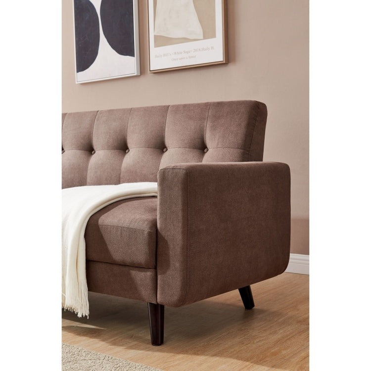 [US Warehouse] Mid-Century Modern Fabric Double Sofa, Size: 79x30x33 inch