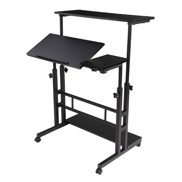 [US Warehouse] Dual Desktop Standing Double Tube Lifting Computer Desk, Size: 80x54x70cm