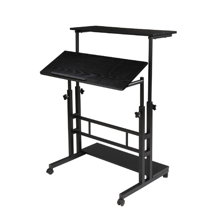 [US Warehouse] Dual Desktop Standing Double Tube Lifting Computer Desk, Size: 80x54x70cm