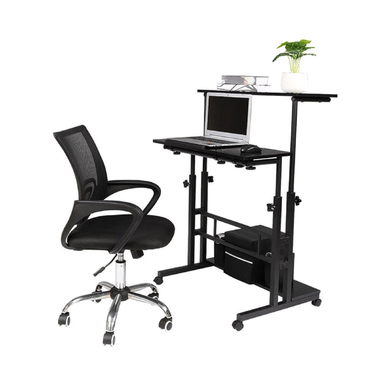 [US Warehouse] Dual Desktop Standing Double Tube Lifting Computer Desk, Size: 80x54x70cm