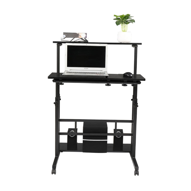 [US Warehouse] Dual Desktop Standing Double Tube Lifting Computer Desk, Size: 80x54x70cm