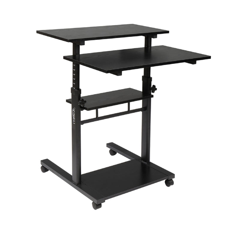 [US Warehouse] Three Desktop Standing Single Tube Lifting Computer Desk, Size: 70x70x65.5cm