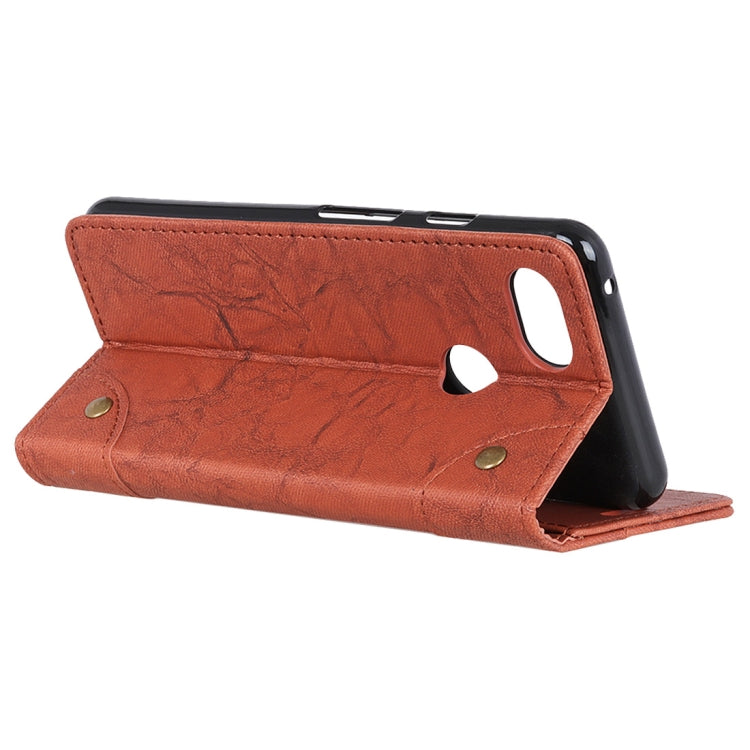 Copper Buckle Retro Crazy Horse Texture Horizontal Flip Leather Case for Google Pixel 3, with Holder & Card Slots & Wallet