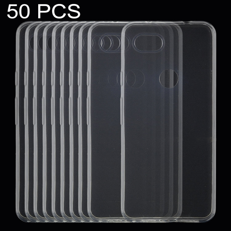 50 PCS 0.75mm Ultrathin Transparent TPU Soft Protective Case for Google Pixel 3 Lite