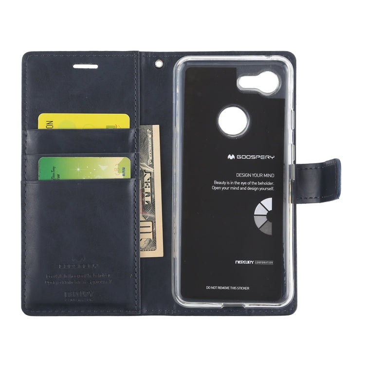 GOOSPERY BLUE MOON DIARY Crazy Horse Texture Horizontal Flip Leather Case for Google Pixel 3, with Holder & Card Slots & Wallet
