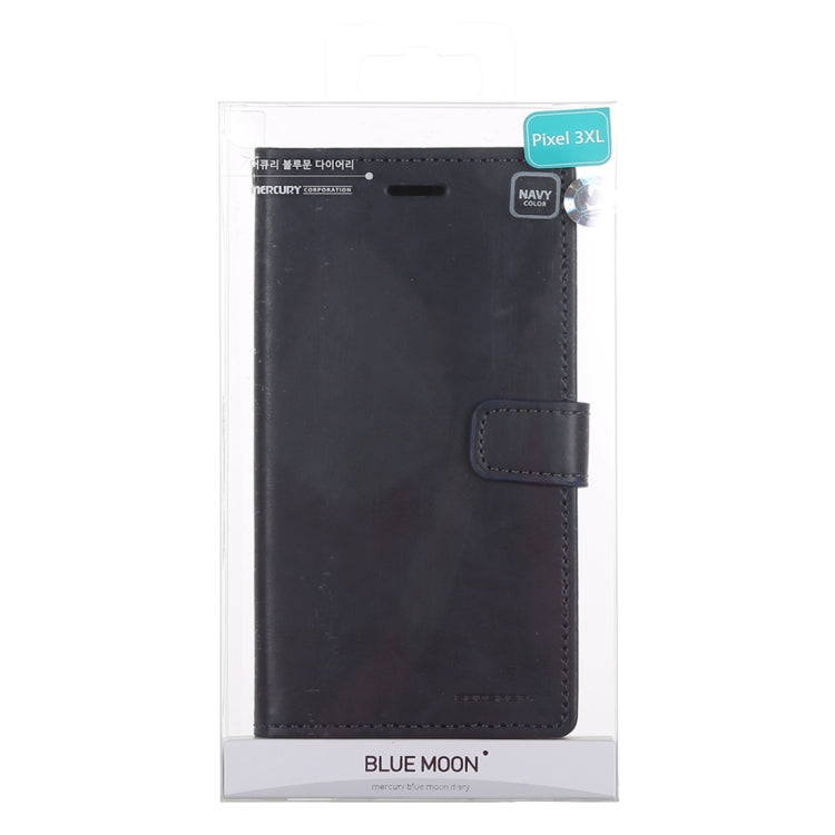 GOOSPERY BLUE MOON DIARY Crazy Horse Texture Horizontal Flip Leather Case for Google Pixel 3 XL, with Holder & Card Slots & Wallet