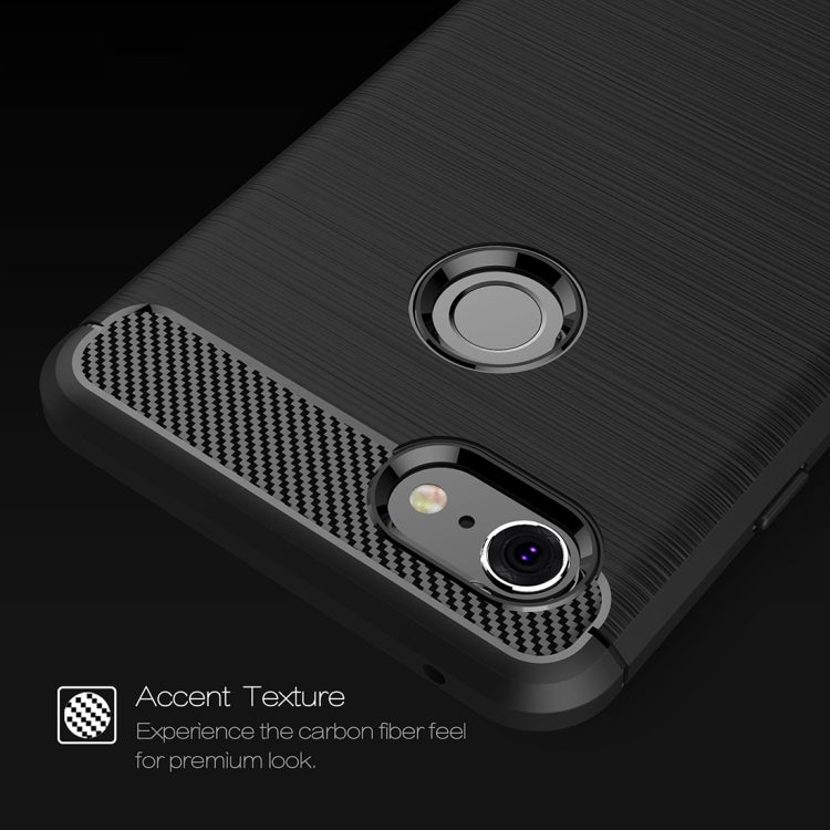 Brushed Texture Carbon Fiber Shockproof TPU Case for Google Pixel 3 XL
