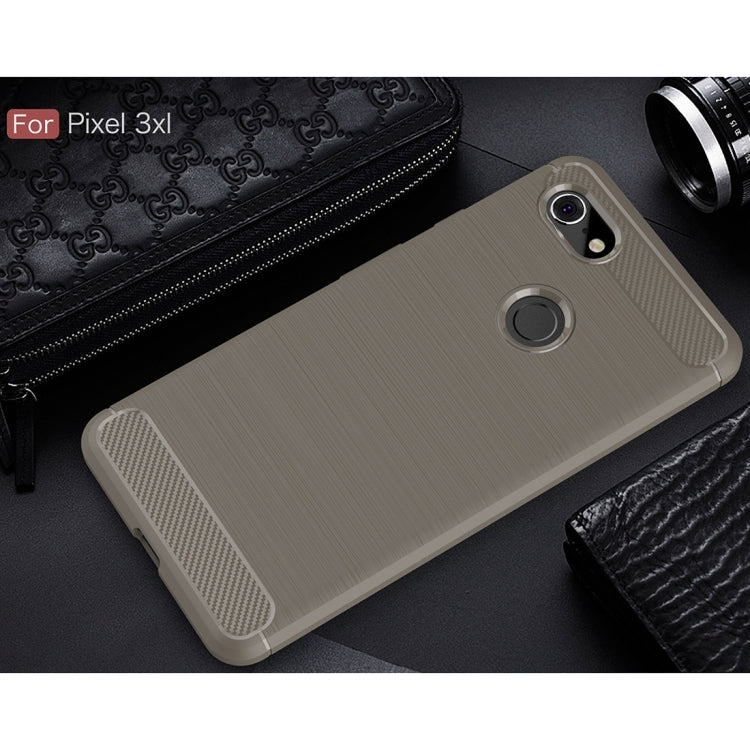 Brushed Texture Carbon Fiber Shockproof TPU Case for Google Pixel 3 XL