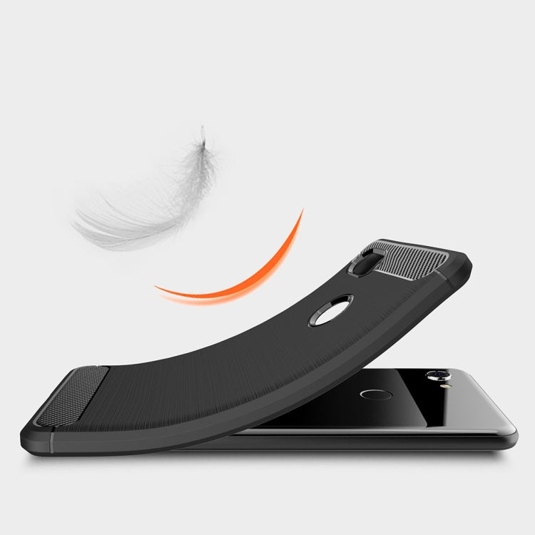 Brushed Texture Carbon Fiber Shockproof TPU Case for Google Pixel 3 XL
