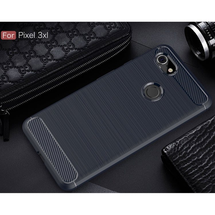 Brushed Texture Carbon Fiber Shockproof TPU Case for Google Pixel 3 XL