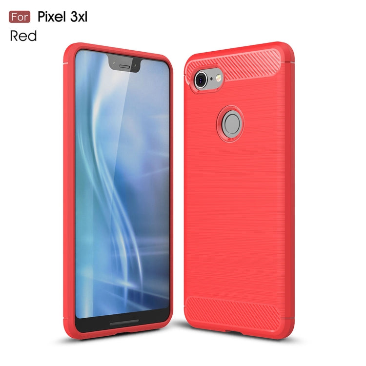 Brushed Texture Carbon Fiber Shockproof TPU Case for Google Pixel 3 XL