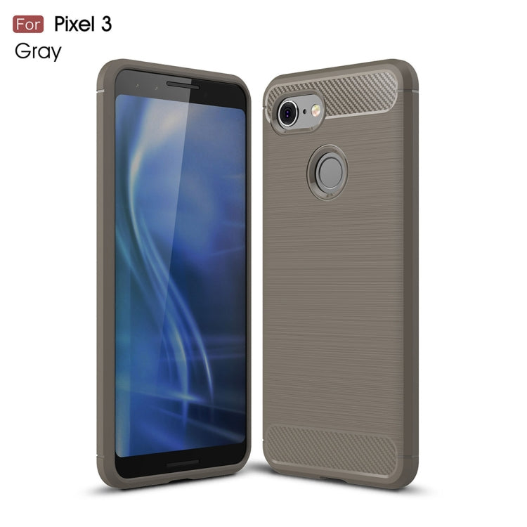 Brushed Texture Carbon Fiber Shockproof TPU Case for Google Pixel 3