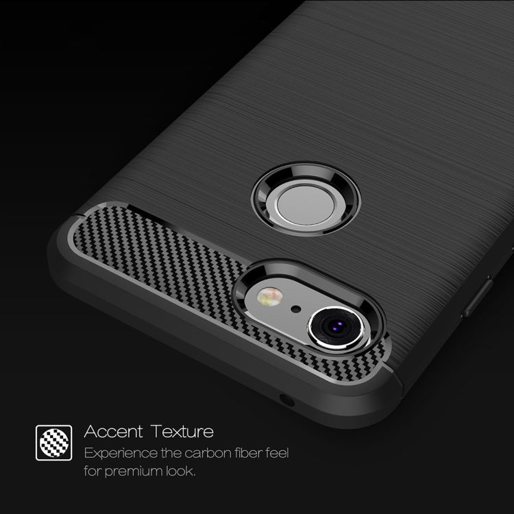 Brushed Texture Carbon Fiber Shockproof TPU Case for Google Pixel 3