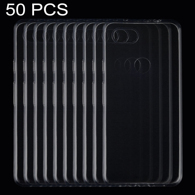 50 PCS 0.75mm Ultrathin Transparent TPU Soft Protective Case for Google Pixel 3 Lite / Pixel 3A