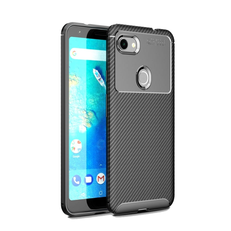 Carbon Fiber Texture Shockproof TPU Case for Google Pixel 3a XL(Black)